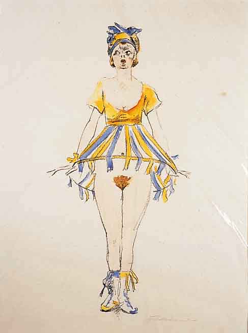 Behrendt-Corinth, Charlotte, 1880 - 1967 New York, Ehefrau des Lovis Corinth, Ballerina, Farblithographie, handsigniert, ca. 63 x 46 cm