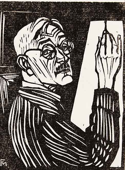 FelixmÜller, Conrad, 1897 - 1977, SelbstportrÄt, Holzschnitt, re. u. hand- signiert und dat. 65, ca. 12 x 9.5 cm