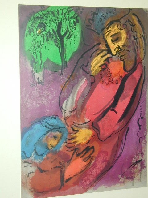 Marc Chagall, Farblithographie, Biblisches Motiv