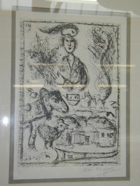 Marc Chagall, Holzschnitt, Couple de Paysans au Viclon, signiert und nummeriert 11/35, vorbehaltlich der Echtheit