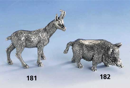 Tischdekoration: Gemse, 925er Silber, massiv, ca. 250g, naturalist.-idealist. Darst. H ca. 8 cm, massive Ausf.