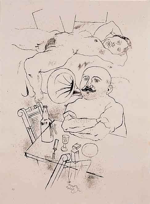 Grosz, Georges, 1893-1959, 10 Lithographien aus Ecce Homo, Malik Verlag Berlin 1923, Blattgr. je ca. 35 x 25 cm
