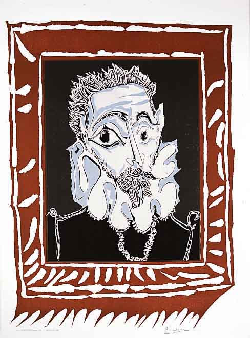 Picasso, Pablo, 1881 - 1973, L'homme a la fraise, Farblithograpie auf Arches BÜtten, Probeabzug vor der Schrift, Mourlot, Deschamps Paris ...