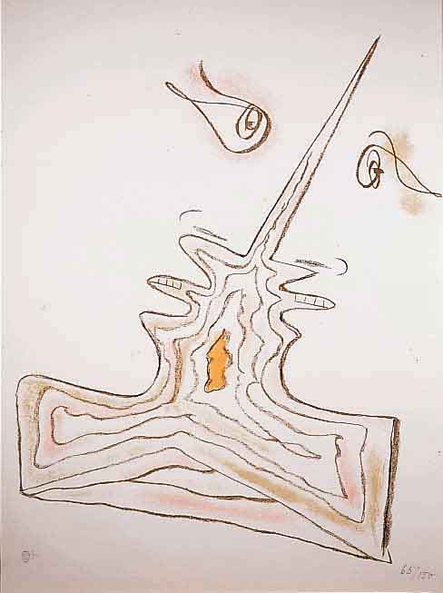 Cocteau, Jean, 1889 - 1963, Farblithographie aus Wandmalereien v. Ville- franche und Menton, num. 65/150, ca. 65 x 50 cm