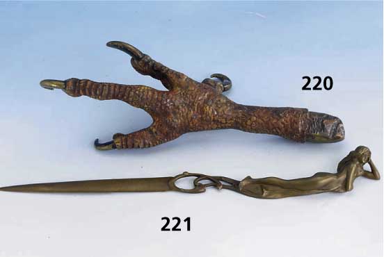 BriefÖffner, Wiener Bronze, sign. Franz Berman, L. ca. 29 cm