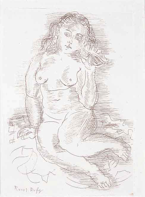 Dufy, Raoul, 1887 - 1953, Amphitrite, Radierung, in der Platte sign., Ed. D.Jacomet Paris 193, ca. 19 x 13 cm, PP