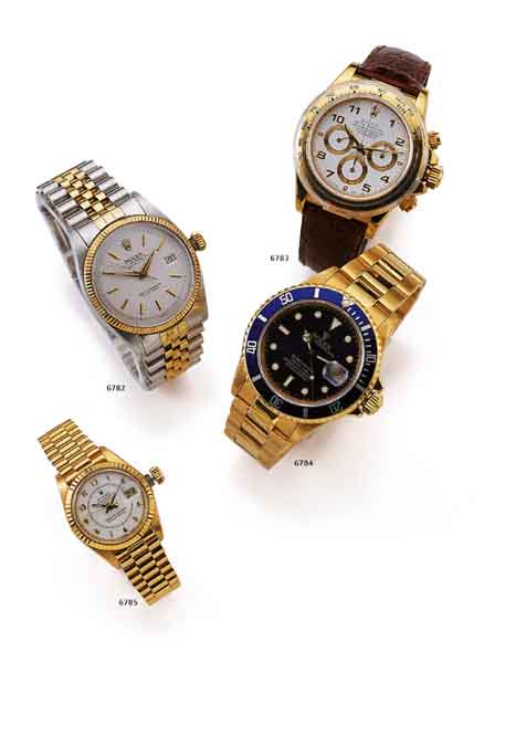 Rolex Herrenarmbanduhr "Submariner" Ref. 16808 Oyster Perpetual Date, Automatik, Chrono- meter in GG 750/000, Dat.-Anzeige m. Schnell- ...