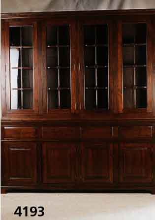 BÜcherschrank, sog. Bibliothek, Elsaß/Lothring en, Eiche massiv, Oberteil verglast, Spros- senfenster z.T. in FrÜhbarockstil, TÜren kas- ...