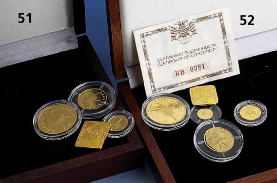 Sowjetunion, 1991, Sonderausgabe 999/1000er Gold, Balerina 25,50,100 Rubel, Bolshoi Theater, Auflage nur 1500 p.P., in Holzschatulle, mit orig. ...