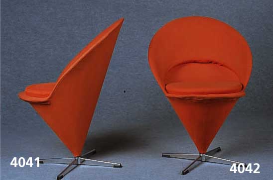EistÜtensessel, deutsch, Entwurf 1952, Panton, AusfÜhrung aus der Zeit, original Zustand, orangefarbene BezÜge, Altersspuren, in diesem Zustand ...