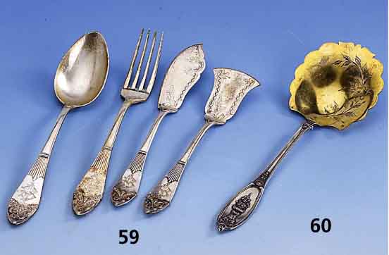 27-teiliges Besteck Koch & Bergfeld, Entwurf um 1906/08, 800er Silber, Klasssizistisch, RÜck- und Vorderseite durchgestaltet, 12 MenÜlÖffel, 12 ...
