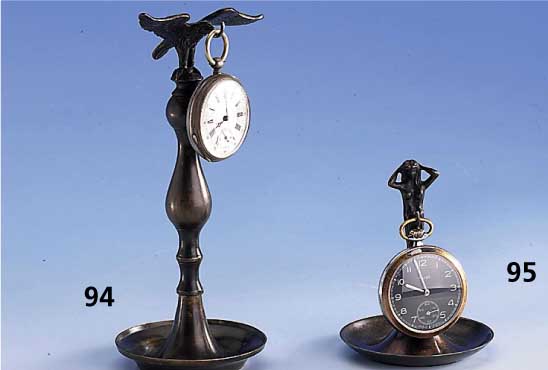 TaschenuhrstÄnder "Adler,", Bronze patiniert, H ca. 19.5 cm, sehr dekorativ