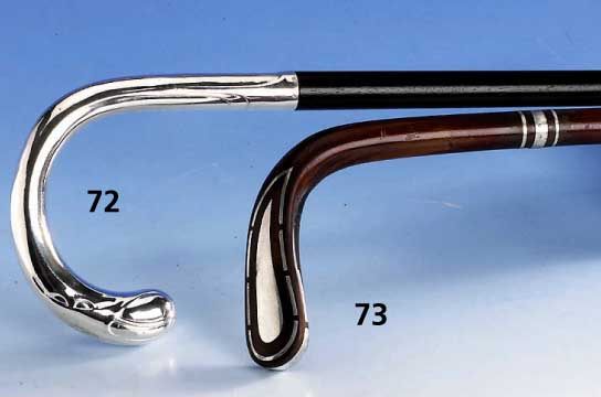 Spazierstock in Form eines GolfschlÄgers, Silbereinlagen, um 1900, L. ca. 92 cm, Schuß Rotbuche, (SchÄtzpreis EUR 400.-)