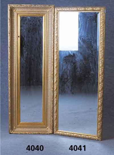 Spiegel, nach altem Vorbild, facettiertes Spiegelglas, vergoldet, elegant, ca. 131x51x4 cm