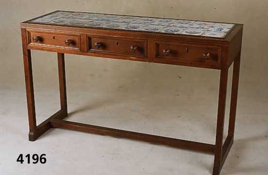 Sideboard, deutsch, um 1900/10, Gestell Eiche massiv, Eichefurnier, im FlÄmischen Barockstil, mit eingelegten Ostfriesischen Kacheln um 1760/70, ...