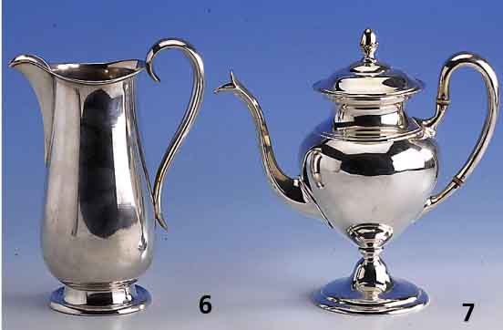Wasserkanne, deutsch um 1900, 835er Silber, Meistermarke Bruckmann, Heil- bronn, Vertreiber H.J. Wilm, Berlin, zeitlose Form mit l. Barockstil, H ...
