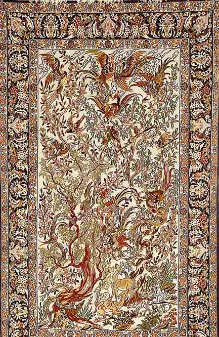 Esfahan fein, Persien, neuwertig, Korkwolle mit und auf Seide, ca. 175 x 107 cm,EHZ 1-2 SchÄtzwert: 3050.- EURO, ca. 1 Mio Kn/qm