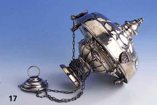 Ewiges Licht, Rußland um 1840, versilbert, L ca. 92 cm