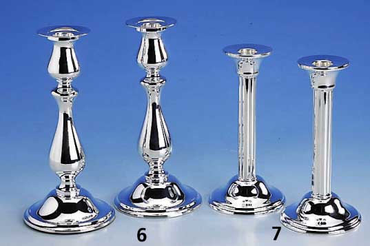 Kerzenleuchterpaar, 925er Silber, Fuß gefÜllt, gebauchte Form, H ca. 21 cm, Handarbeit