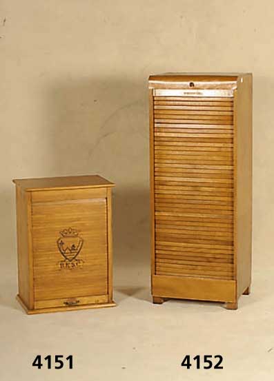 Rollschrank, deutsch, 40er/50er Jahre, Weichholz und Buche massiv, einfache Ablage- fÄcher, vielfach verwendbar, leicht verzogen, ...