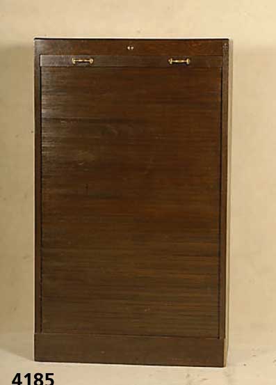Rollschrank, deutsch, 20er/30er Jahre, Kor- pus Weichholz, Kanten Eiche verstÄrkt, GehÄuse z.T. Eiche massiv, 6 EinlegefÄcher, Schublade , ...
