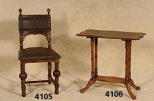 Salon- bzw. Beistelltisch, deutsch, um 1900, Barockstil, Buche und Nußbaum, z.T. massiv, ausladende geschweifte Beine, Mittelteil 4 SÄulen ...