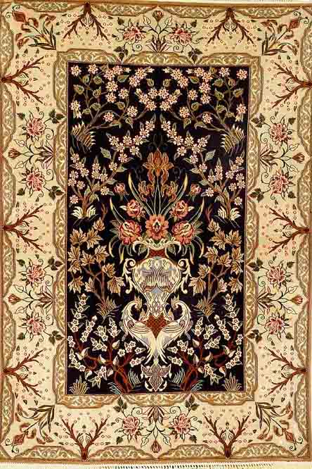 Esfahan fein, Persien, 10 Jahre, Korkwolle mit und auf Seide, ca. 161 x 110 cm,EHZ 1-2 SchÄtzwert: 3200.- EURO, ca. 1,0 Mio. Kn/qm