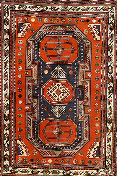 Shirwan, caucasus, ca. 40 Jahre, Wolle auf Baumwolle, ca. 187 x 126 cm, EHZ: 2, reinigungsbedÜrftig