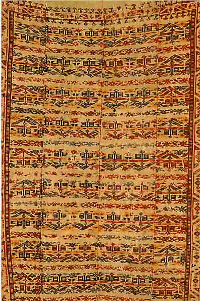 Verneh Shahsawan, Persien, um 1900, Wolle auf Wolle, ca. 152 x 98 cm, 4 Bahnen zusammengesetzt,EHZ:4.SchÄtzwert:2500 EURO.