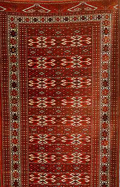 Yamud, Rußland, ca. 50 Jahre, Wolle auf Wolle, ca. 185 x 104 cm, EHZ: 3