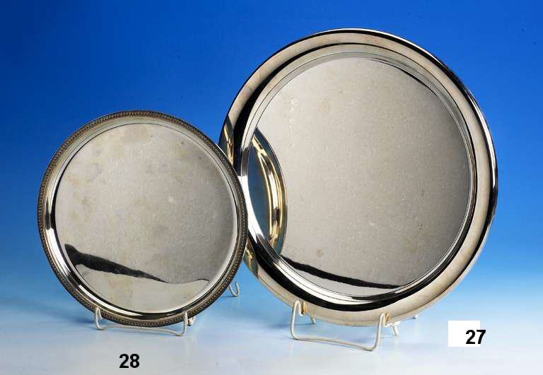 MenÜteller, 925er Silber, Wilkens Bremen, D. ca. 27 cm, Gew. ca. 460 g