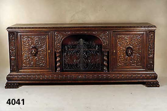 Buffet, Belgien/Niederlande, um 1890/1910, Renaissancestil, Eiche massiv, Eichefurnier, wuchtige Durchformung, Inlets und Lisenen ge- schnitzt, ...