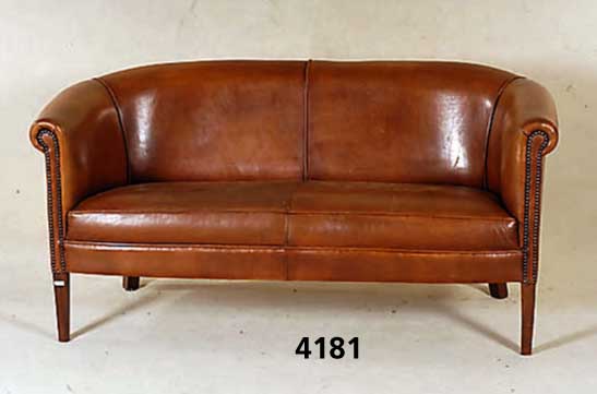Couch, deutsch, um 1900, original Lederbezug , klassisch, einfach, Gebrauchsspuren, Nagel- verzierung, Lederbezug leicht beschÄdigt, ca. 80x154x76 ...