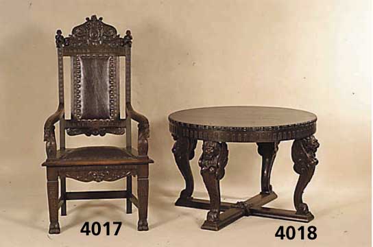 Tisch, deutsch, um 1900/10, im FrÜhbarock- stil mit Renaissanceelementen, FÜße in sich kreuzweise verschrÄnkt, Beine in Form von ...