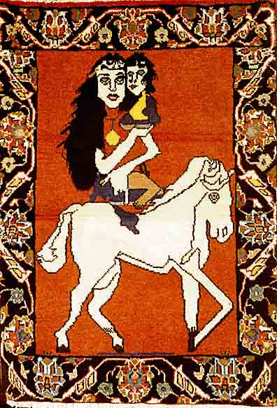 Bachtiar, Persien, ca. 50 Jahre, Wolle auf Baumwolle, ca. 97 x 68 cm, SchÄtzwert: 380.- EURO.EHZ 2-3