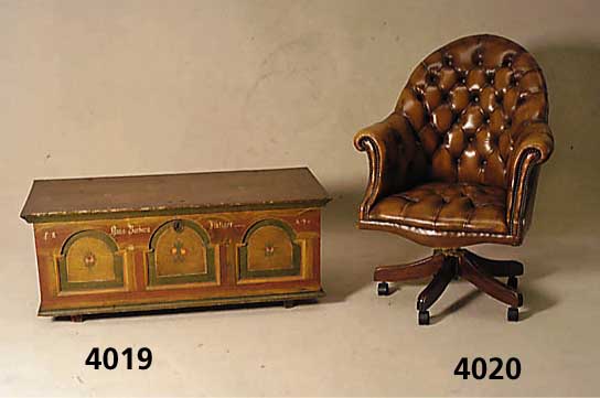 Schiffssessel, England, 70er Jahre, Siffon- holz massiv, Kippmechanismus, Leder, RÜcken und Sitz geheftet und genoppt, stÄrkere Ge- ...