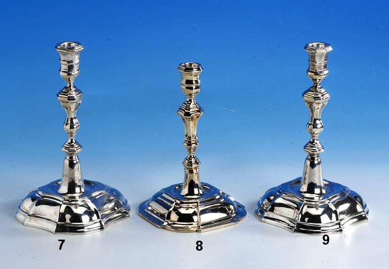 Kerzenleuchter 925er Silber, Barockstil, H ca. 21 cm, ca. 423 g, ehem. unerb. Preisempf. lt. Einl. ca. EUR 900.-, passend zu Kat.-Nr. 10-7