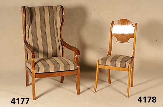 2 StÜhle, im Stil des Wiener Biedermeier, Kirschbaum massiv, nach dem Vorbild von 1820/ 30, poliert, gute Verarbeitung, wohnfertiges StilmÖbel, ...