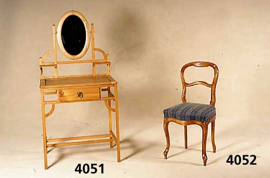 LÖffelstuhl, deutsch, um 1840, Louis- Philippe, Gestell Birne massiv, Bezug und Polster erneuert, alte Restauration, dekorativ , ca. 90x42x44 cm, ...
