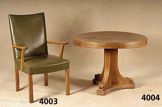 Herrenzimmertisch, deutsch, um 1910, Korpus Weichholz, Eiche massiv, Eichefurnier, im SpÄtbiedermeierstil, Tisch in sich verzogen und ...