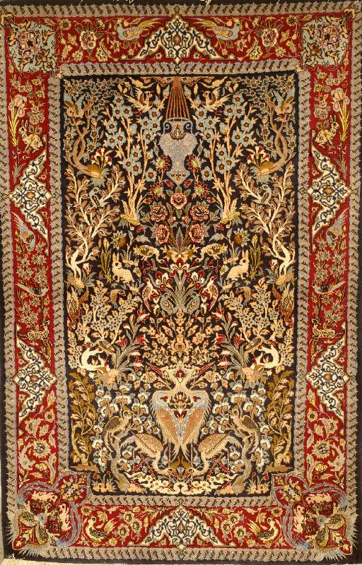 Esfahan fein, Persien, 10 Jahre, Korkwolle mit und auf Seide, ca. 170 x 111 cm,EHZ 1-2 SchÄtzwert: 3200.- ca 1 Mio Kn/qm.