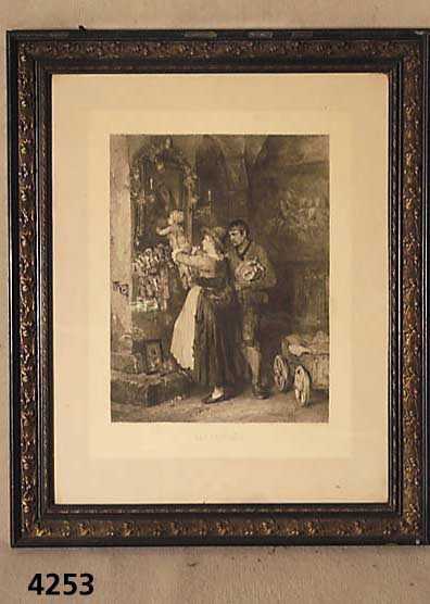 Kupferstich, Das GelÖbnis, deutsch um 1910, Gebrauchsspuren, ca. 80x100 cm XXX