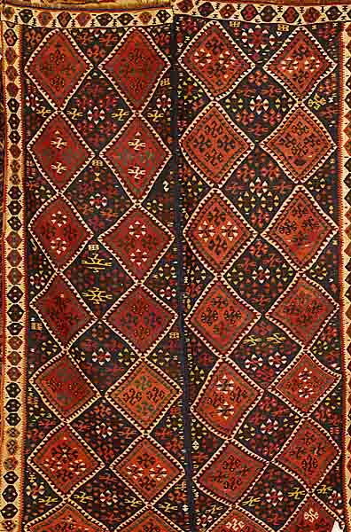 Kelim, Ost-Anatolien, um 1930, Wolle auf Wolle, ca. 218 x 143 cm, EHZ: 2, 2 bahnig