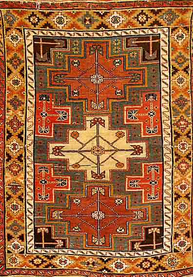 Shirwan, Rußland, um 1910, Wolle auf Wolle, ca. 137 x 102 cm,EHZ 5.SchÄtzwert:1200 EURO.