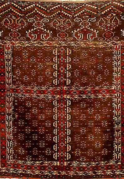 Yomuth Engsi, Turkmenistan, um 1910, Wolle auf Wolle, ca. 158 x 138 cm, EHZ: 4 SchÄtzwert:2200 EURO.