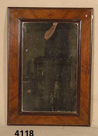 Spiegel, deutsch, um 1880, GrÜnderzeit, Rahmen Weichholz, Nußbaum querfurniert und gespiegelt, Schellack handpoliert, Spiegel aus der Zeit, ...