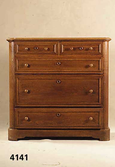 WÄschekommode, mitteldeutsch, um 1870/80, Korpus Weichholz, Birke und Kiefer, aufge- setzte Leisten in Eiche massiv, ausgesuchtes Eichefurnier, ...