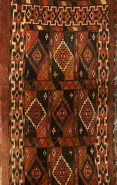 Tekke Turba Zelttasche, Torkmenestan, um 1900, Wolle auf Wolle, ca. 78 x 38 cm, SchÄtzwert: 650.- EURO, EHZ: 4