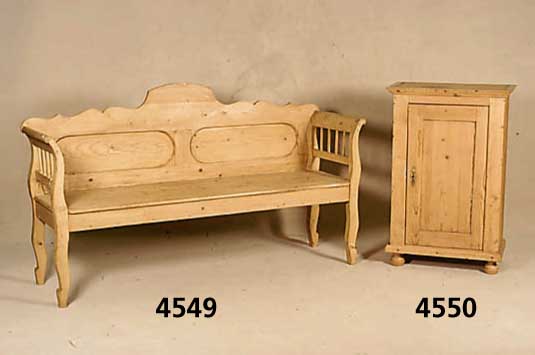 Bank, sÜddeutsch, um 1880/1910, im SpÄt- biedermeierstil von 1845, Weichholz, Wangen 4-fach geschwungen, 4-fach versprosst, RÜcken mit ...