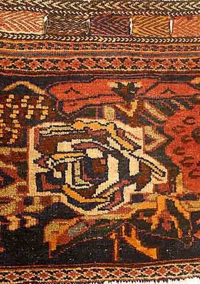 Afshar Taschenfront, Persien, um 1940, Wolle auf Baumwolle, ca. 40 x 44 cm, SchÄtzwert: 600.- EURO, EHZ: 3